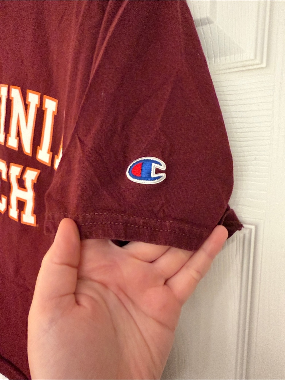 Champion Virginia Tech Maroon and Orange Logo Tee - Picture 3 of 4